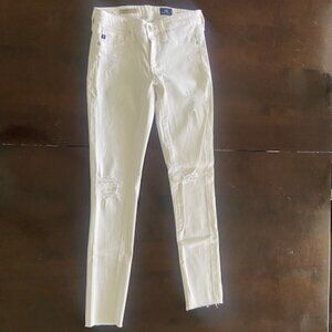 AG Adriano Goldschmied ankle super skinny distressed ankle jeans white - 24R